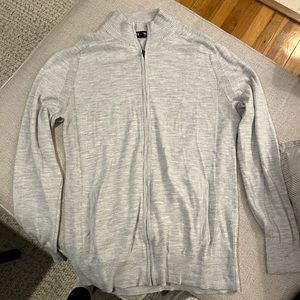 Express Grey Zip-Front Cardigan - Size L